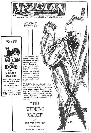 The Wedding March Advertisement circa. 1928