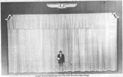 Ernest Graves in front of the 'new' stage